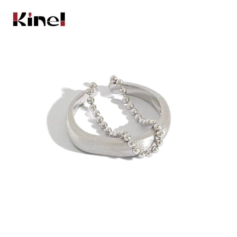 Kinel Unique Ring Silver 925 Korea Jewelry Round Bead Chain Brushed Double Layer 925 Sterling Silver Rings for Women
Kinel Unique Ring Silver 925 Korea Jewelry Round Bead Chain Brushed Double Layer 925 Sterling Silver Rings for Women