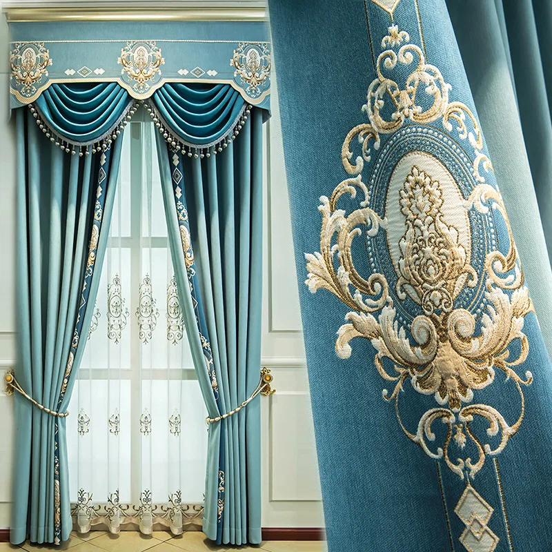 European Style Luxury High-end Curtains Exquisite Elegant Retro Solid Color Chenille Stitching Curtains for Living Room Bedroom
European Style Luxury High-end Curtains Exquisite Elegant Retro Solid Color Chenille Stitching Curtains for Living Room Bedroom