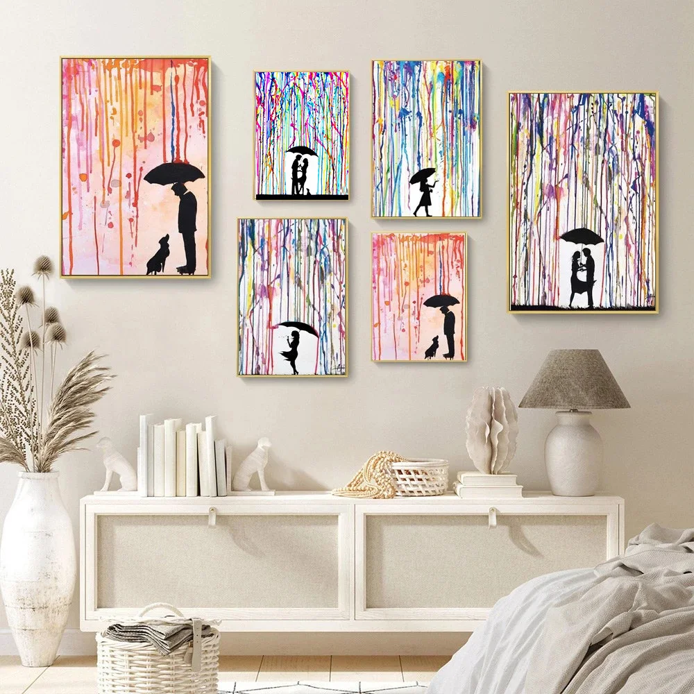 Nordic Abstract Rainbow Lovers in the Rain Canvas Painting Banksy Graffiti Posters And Prints Wall Picture for Living Room Decor
Nordic Abstract Rainbow Lovers in the Rain Canvas Painting Banksy Graffiti Posters And Prints Wall Picture for Living Room Decor
