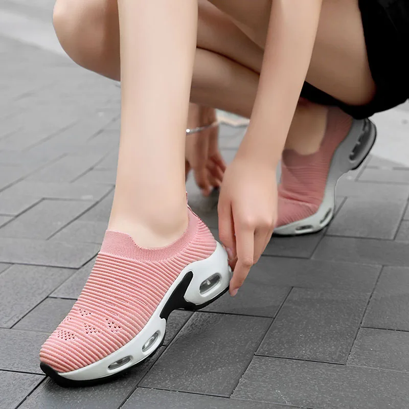 Women's Vulcanized Shoes Casual Breathable Mesh Sneakers Light Air Cushion Running Shoes Fashion Increase Socks Shoes Flat Shoes
Women's Vulcanized Shoes Casual Breathable Mesh Sneakers Light Air Cushion Running Shoes Fashion Increase Socks Shoes Flat Shoes