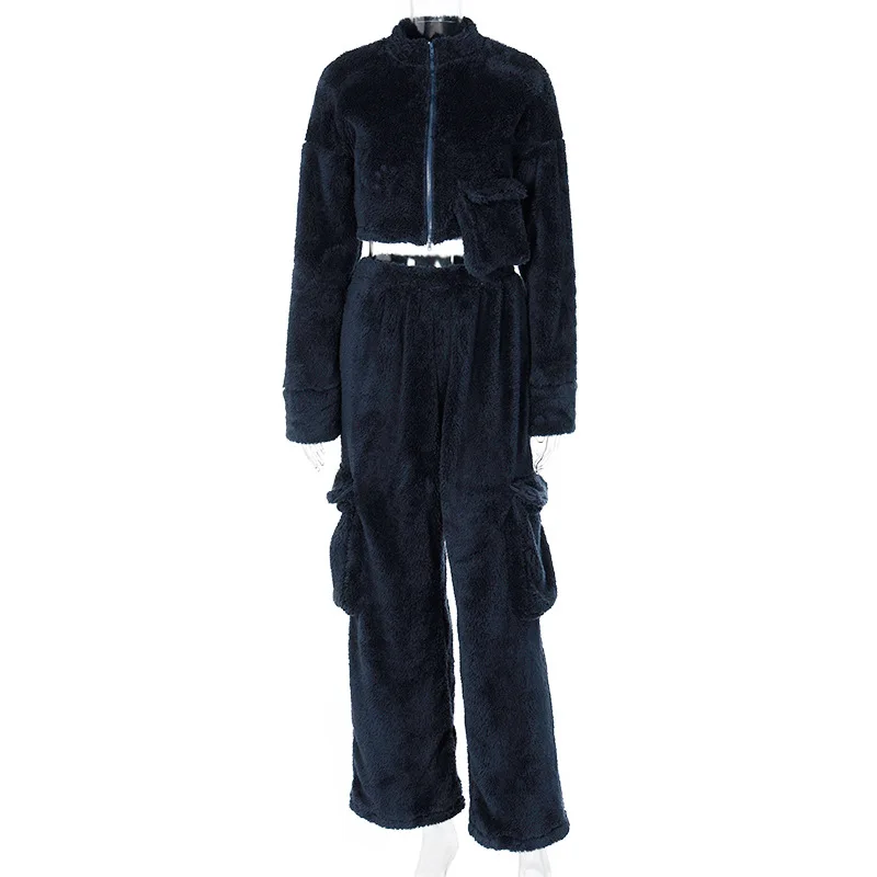 Women Matching Two Piece Sets Pocket Zipper Jacket And Pants 2 Piece Outfits Womens Long Sleeve Winter Faux Lamb Warm Fleece New
Women Matching Two Piece Sets Pocket Zipper Jacket And Pants 2 Piece Outfits Womens Long Sleeve Winter Faux Lamb Warm Fleece New