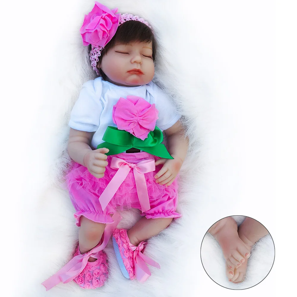 20" lifelike bebe reborn soft silicone doll 50cm sleeping newborn babies real children gift toys bonecas | Игрушки и хобби