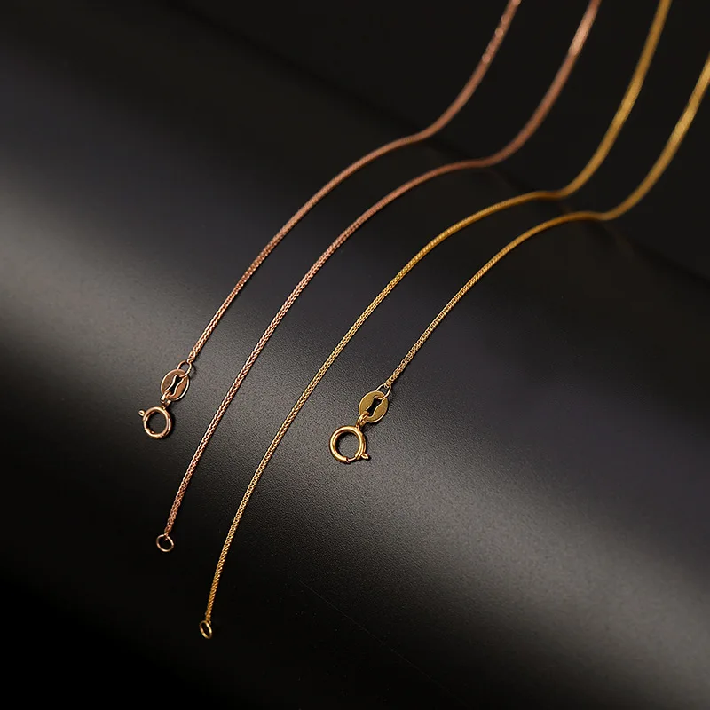 18K gold rose gold Chopin chain necklace simple all-match European and American style ladies choker autumn and winter chain
18K gold rose gold Chopin chain necklace simple all-match European and American style ladies choker autumn and winter chain