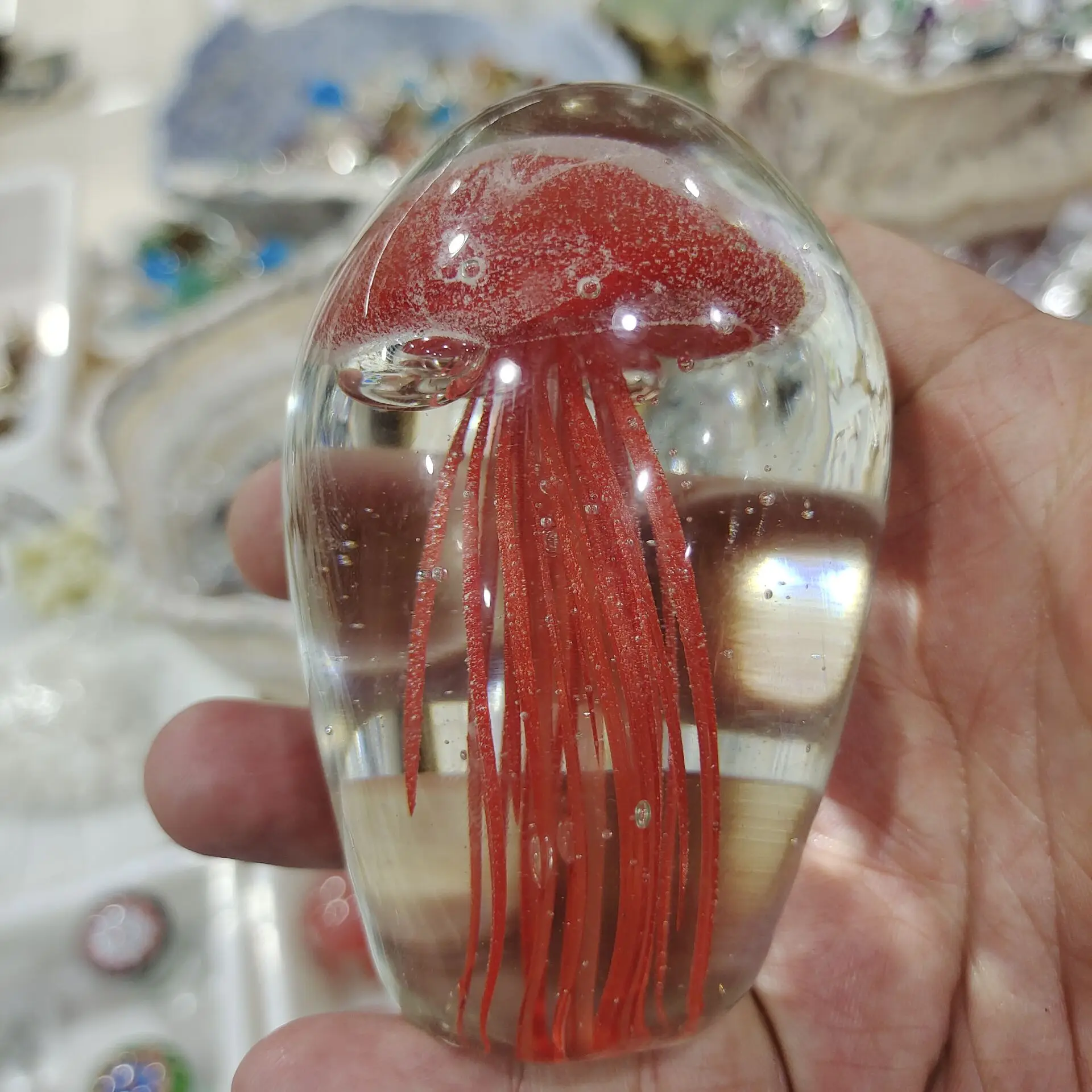 1pcs 470-530g Colorful glass Jellyfish flat bottom home decoration gift for children
1pcs 470-530g Colorful glass Jellyfish flat bottom home decoration gift for children