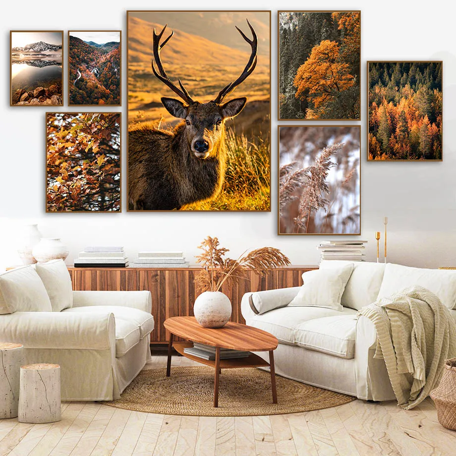 Autumn Forest Elk Mountain Lake Reed Leaf Wall Art Canvas Painting Nordic Posters And Prints Wall Pictures For Living Room Decor
Autumn Forest Elk Mountain Lake Reed Leaf Wall Art Canvas Painting Nordic Posters And Prints Wall Pictures For Living Room Decor