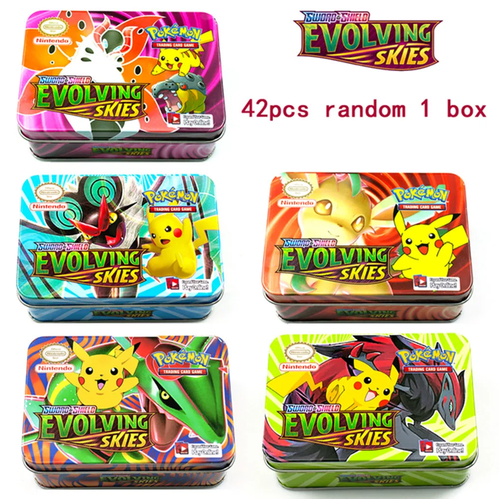 42Pcs Pokemon Cards Iron Box TAKARA TOMY Games Battle Styles Collectibles Game Collection Anime Cards for Children Gift
42Pcs Pokemon Cards Iron Box TAKARA TOMY Games Battle Styles Collectibles Game Collection Anime Cards for Children Gift