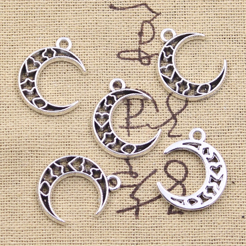 15pcs Charms Hollow Heart Moon 22x17mm Antique Silver Color Pendants Making DIY Handmade Tibetan Finding Jewelry
15pcs Charms Hollow Heart Moon 22x17mm Antique Silver Color Pendants Making DIY Handmade Tibetan Finding Jewelry