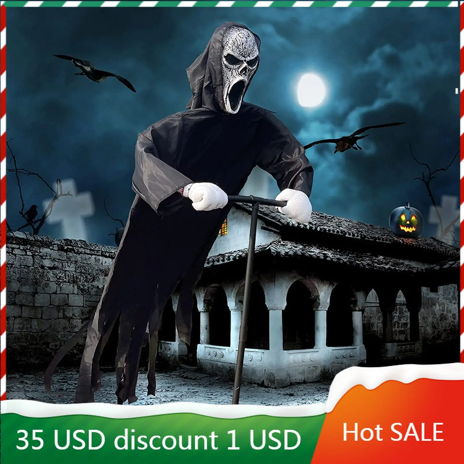 New Creative Terror Scarecrow Halloween Decoration Ghostface Scarecrow Yard Hanging Scary Scream Ghost Ghostface Outdoor Decor
New Creative Terror Scarecrow Halloween Decoration Ghostface Scarecrow Yard Hanging Scary Scream Ghost Ghostface Outdoor Decor