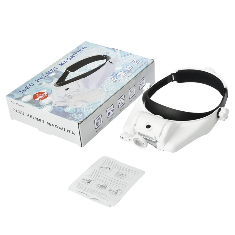Adjustable Headband Binoculars Magnifier 3 LED Jewelry Repair Reading Helmet Magnifying Glass with Illumination Third Hand Loupe
Adjustable Headband Binoculars Magnifier 3 LED Jewelry Repair Reading Helmet Magnifying Glass with Illumination Third Hand Loupe