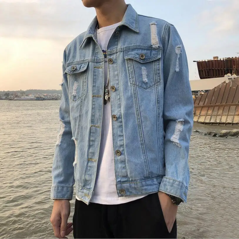 Мужская джинсовая куртка, светло-голубая джинсовая куртка с дырками, новая коллекция весна-осень, облегающие джинсовые куртки, однотонные п...
Мужская джинсовая куртка, светло-голубая джинсовая куртка с дырками, новая коллекция весна-осень, облегающие джинсовые куртки, однотонные п...