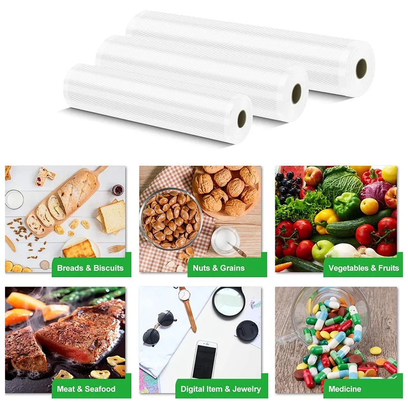 Vacuum Sealer Bags 3 Rolls Vacuum Seal Roll Vacuum Sealer Sous Vide Bags for Food Saver Food Storage Bag
Vacuum Sealer Bags 3 Rolls Vacuum Seal Roll Vacuum Sealer Sous Vide Bags for Food Saver Food Storage Bag