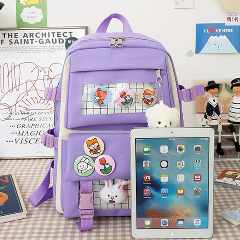 2021 4 Pcs Set Harajuku Women Laptop Backpack Canvas School Bags For Teenage Girls Kawaii College Student Kids Book Bag Rucksack
2021 4 Pcs Set Harajuku Women Laptop Backpack Canvas School Bags For Teenage Girls Kawaii College Student Kids Book Bag Rucksack