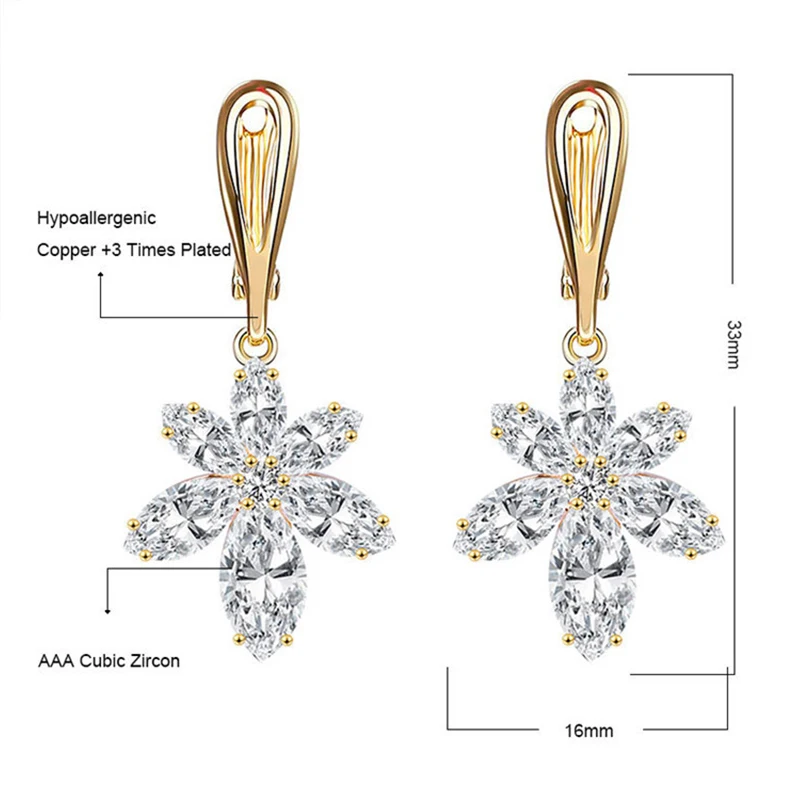 Trendy New Copper Plated 18K Gold Star Earrings For Women Statement Earring Crystal Zircon Drop Earrings Jewelry Female 
Trendy New Copper Plated 18K Gold Star Earrings For Women Statement Earring Crystal Zircon Drop Earrings Jewelry Female