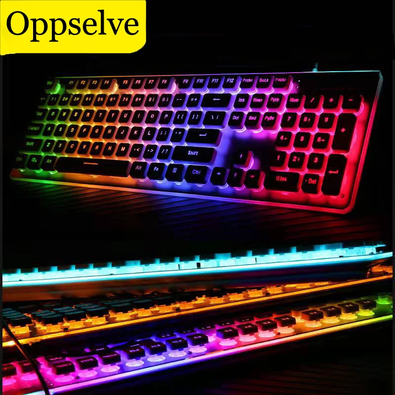 Оригинальная игровая механическая клавиатура USB Проводная 104 клавиш с RGB подсветкой красный/синий переключатель для ПК ТВ компьютера геймер...
Оригинальная игровая механическая клавиатура USB Проводная 104 клавиш с RGB подсветкой красный/синий переключатель для ПК ТВ компьютера геймер...