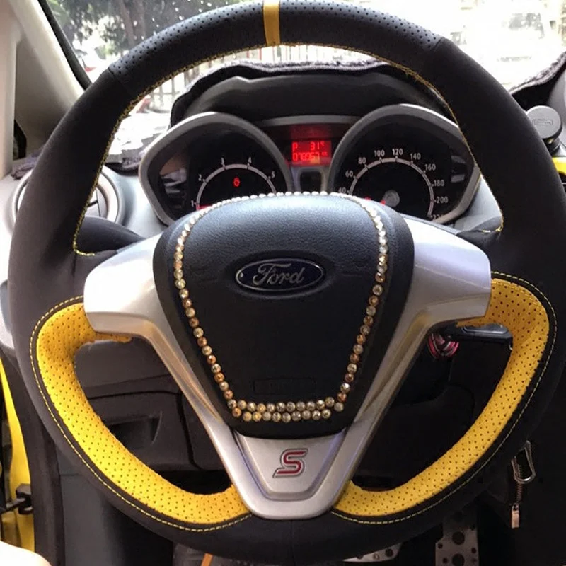 For Ford fiesta Ecosport Escort Focus DIY custom suede leather hand-sewn special car steering wheel cover
For Ford fiesta Ecosport Escort Focus DIY custom suede leather hand-sewn special car steering wheel cover