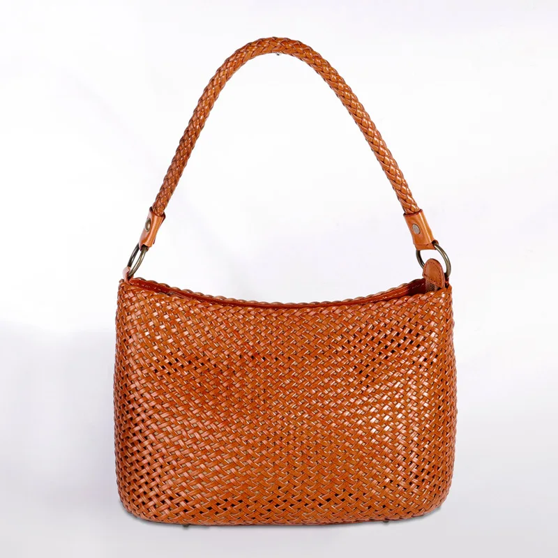 Fashion Comfortable Cowhide Weaving Hollow Ladies Shoulder Bag Small Slim Body Hand-woven Underarm Bag Women Top-handle Tote
Fashion Comfortable Cowhide Weaving Hollow Ladies Shoulder Bag Small Slim Body Hand-woven Underarm Bag Women Top-handle Tote