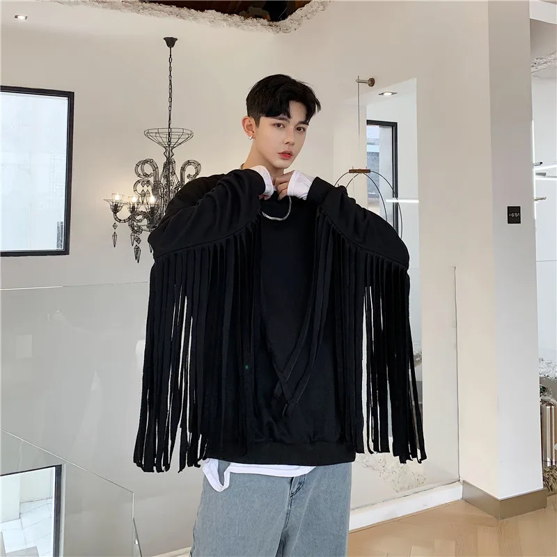 Men Hoodie Long Tassle Pullover Sweatshirts Male Women Hip Hop Streetwear Casual Black Red Hoodie Stage Show Clothing
Men Hoodie Long Tassle Pullover Sweatshirts Male Women Hip Hop Streetwear Casual Black Red Hoodie Stage Show Clothing