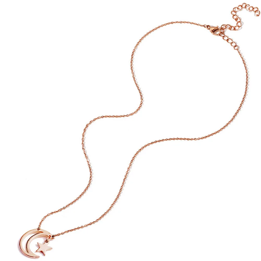 Stars Moon Pendant Women Necklace Stainless Steel Polished Fashion Ladies Temperament Chain Simple Exquisite Gift Jewelry
Stars Moon Pendant Women Necklace Stainless Steel Polished Fashion Ladies Temperament Chain Simple Exquisite Gift Jewelry