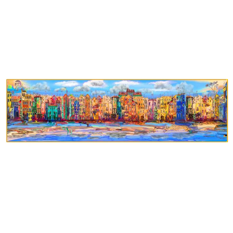 Canvas decoration painting on the wall. Abstract art printing decoration in the living room. Panorama of the seaside town.
Canvas decoration painting on the wall. Abstract art printing decoration in the living room. Panorama of the seaside town.