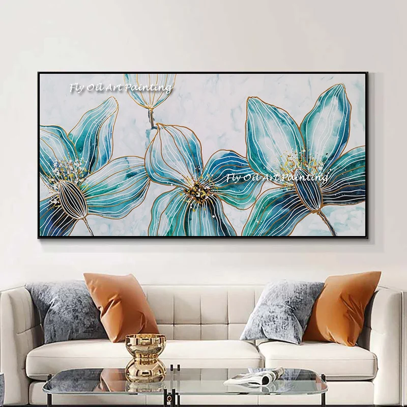 Large Gold foil blue 100% Handmade Oil Painting on Canvas Wall Art Posters Nordic Wall Picture for Living Room Home Decor Gift
Large Gold foil blue 100% Handmade Oil Painting on Canvas Wall Art Posters Nordic Wall Picture for Living Room Home Decor Gift