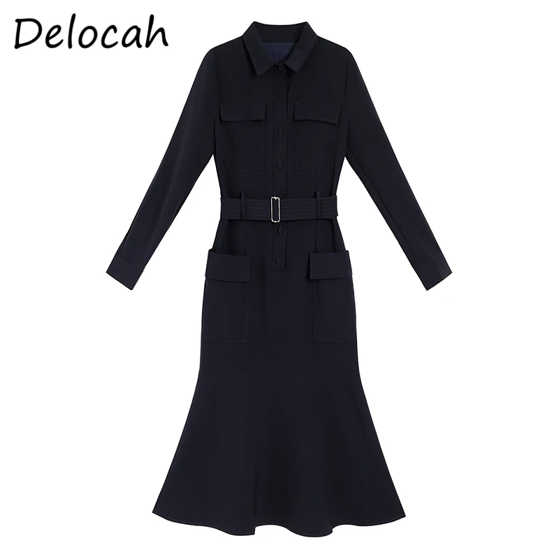Delocah Summer Winter Women Fashion RunwayParty Midi Dress Long Sleeve Pockets Printed Sashes Elegant Slim Fit Mermaid Dresses 
Delocah Summer Winter Women Fashion RunwayParty Midi Dress Long Sleeve Pockets Printed Sashes Elegant Slim Fit Mermaid Dresses