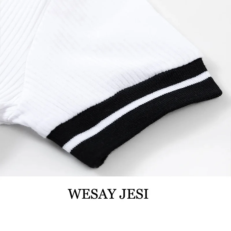 WESAY JESI 2021 Summer Women's New Short-Sleeved T-Shirt Thread Stitching V-Neck Contrast Color Navel Slimming
WESAY JESI 2021 Summer Women's New Short-Sleeved T-Shirt Thread Stitching V-Neck Contrast Color Navel Slimming