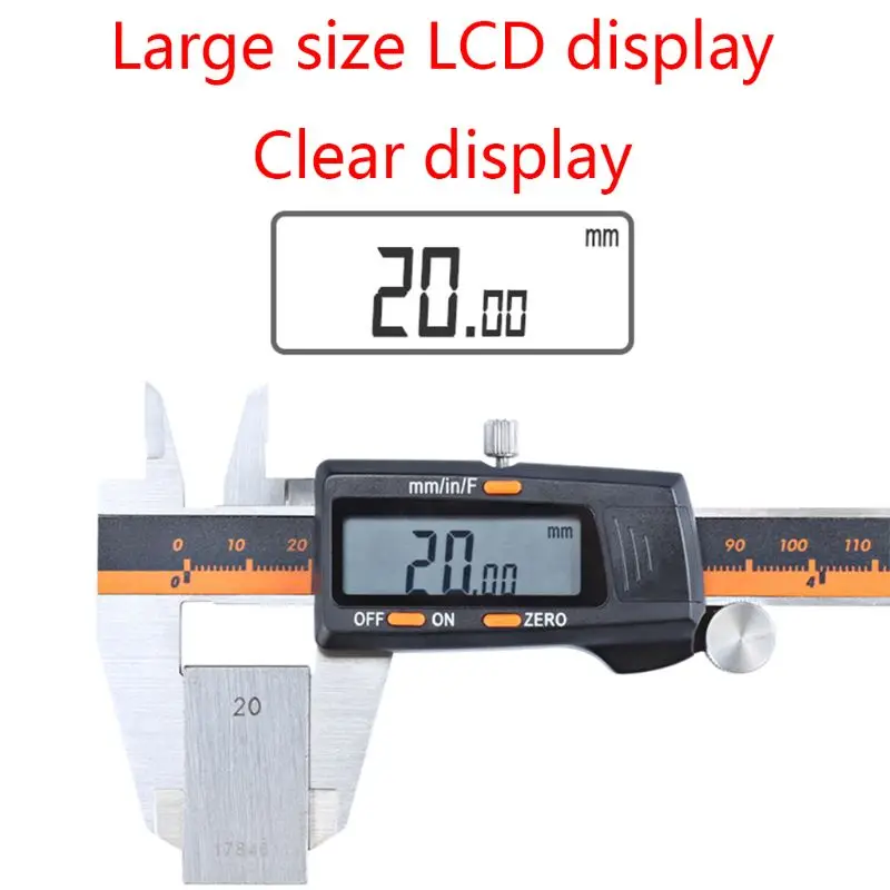 6Inch/150mm LCD Digital Calipers Stainless Steel Electronic Digital Vernier Caliper Micrometer Measuring Tool
6Inch/150mm LCD Digital Calipers Stainless Steel Electronic Digital Vernier Caliper Micrometer Measuring Tool