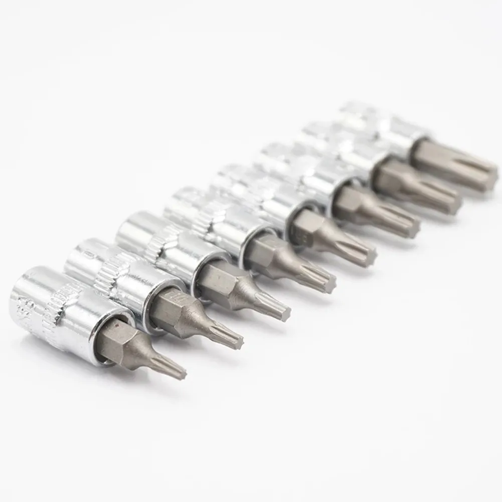 8Pcs 1/4" Bit Socket T8 T10 T15 T20 T25 T27 T30 T40 Hex Torx Screwdriver Bits Tools Set Kit 38MM Hand Tool Sets
8Pcs 1/4" Bit Socket T8 T10 T15 T20 T25 T27 T30 T40 Hex Torx Screwdriver Bits Tools Set Kit 38MM Hand Tool Sets