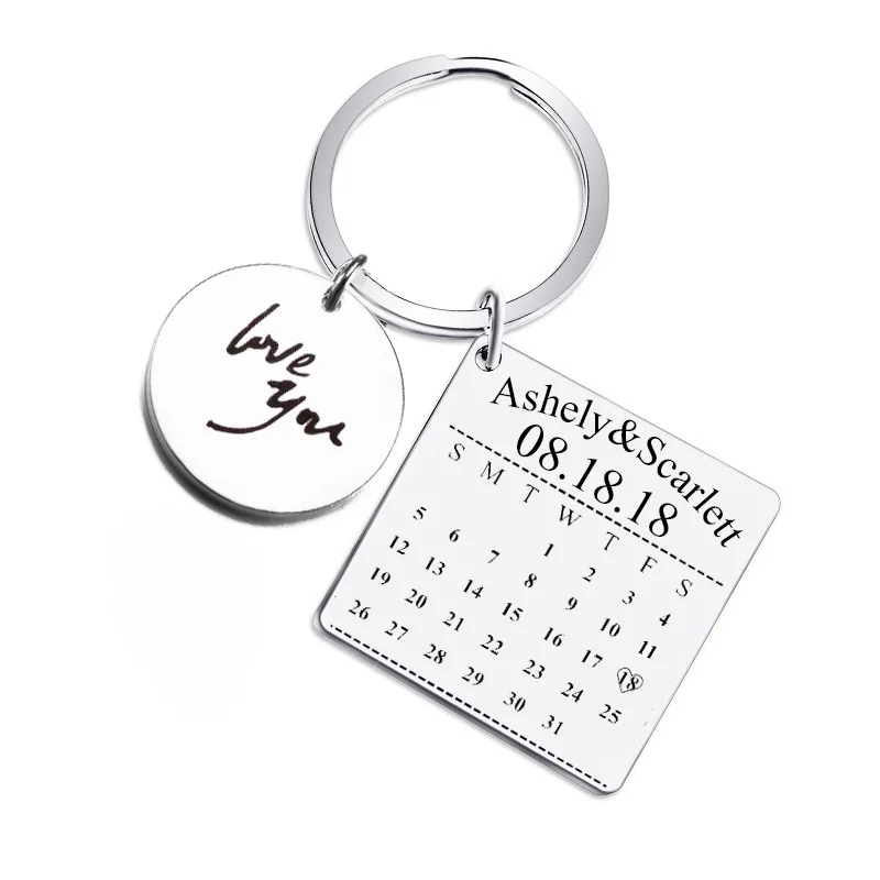 Exquisite Stainless Steel Calendar Pendant Personalized Silver Key Chain Round Lettering Date Jewelry Customized Gift For Women
Exquisite Stainless Steel Calendar Pendant Personalized Silver Key Chain Round Lettering Date Jewelry Customized Gift For Women