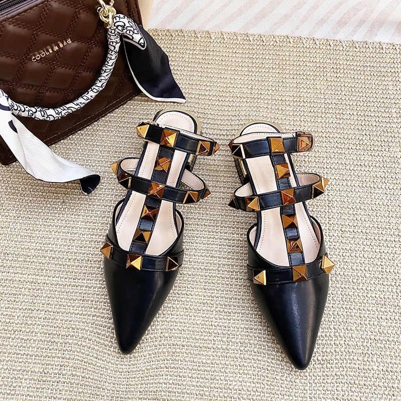 PAMANNI Women Rivet Sweet Soft Fashion Low Heels Female Buckle Pointed Toe Non-slip Green Spring Solid All-match Sandals
PAMANNI Women Rivet Sweet Soft Fashion Low Heels Female Buckle Pointed Toe Non-slip Green Spring Solid All-match Sandals