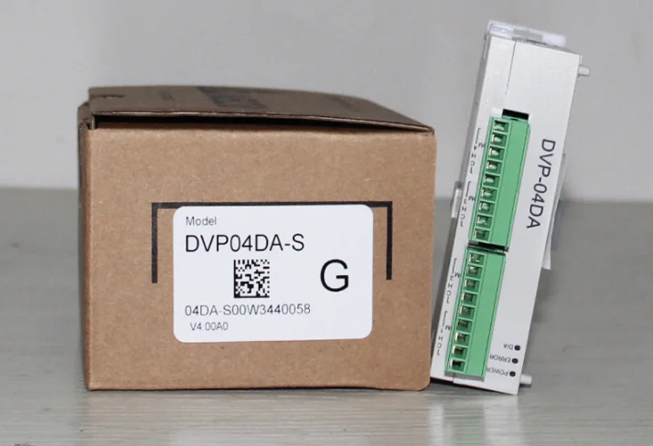 Оригинальный DVP04DA-S Дельта ПЛК 4 точки 12-разрядный разрешение аналоговый I/O новый