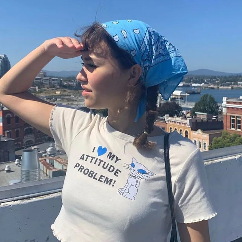 Summer new round collar cultivate one's morality leisure midriff ladies T-shirt printing plants, ear graphic tee tops
Summer new round collar cultivate one's morality leisure midriff ladies T-shirt printing plants, ear graphic tee tops