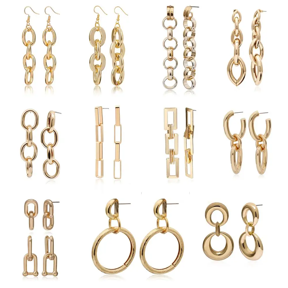 SHIXIN Punk Chunky Long Chain Earrings for Women Statement Drop Earrings 2020 Fashion Jewelry Earrings Female Trendy Gift Earing
SHIXIN Punk Chunky Long Chain Earrings for Women Statement Drop Earrings 2020 Fashion Jewelry Earrings Female Trendy Gift Earing