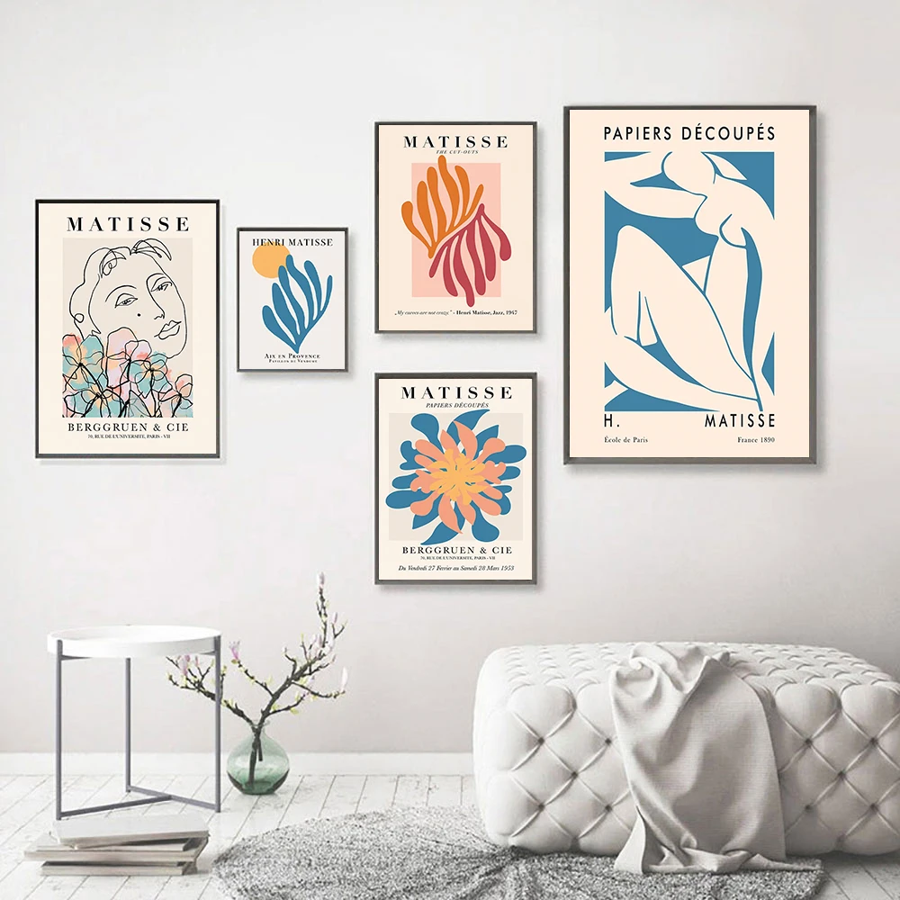 Ретро-постер Matisse с абстрактными фотографиями Картина на холсте цветными