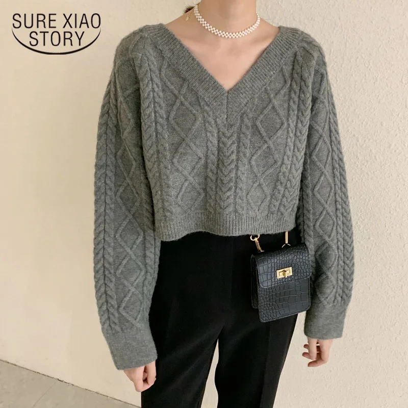 2020 Winter New Korean Style Loose V-neck Pullover Short Sweater Women Twist Bat Sleeve Knitted Jumper Solid Lazy Sweaters 11644
2020 Winter New Korean Style Loose V-neck Pullover Short Sweater Women Twist Bat Sleeve Knitted Jumper Solid Lazy Sweaters 11644