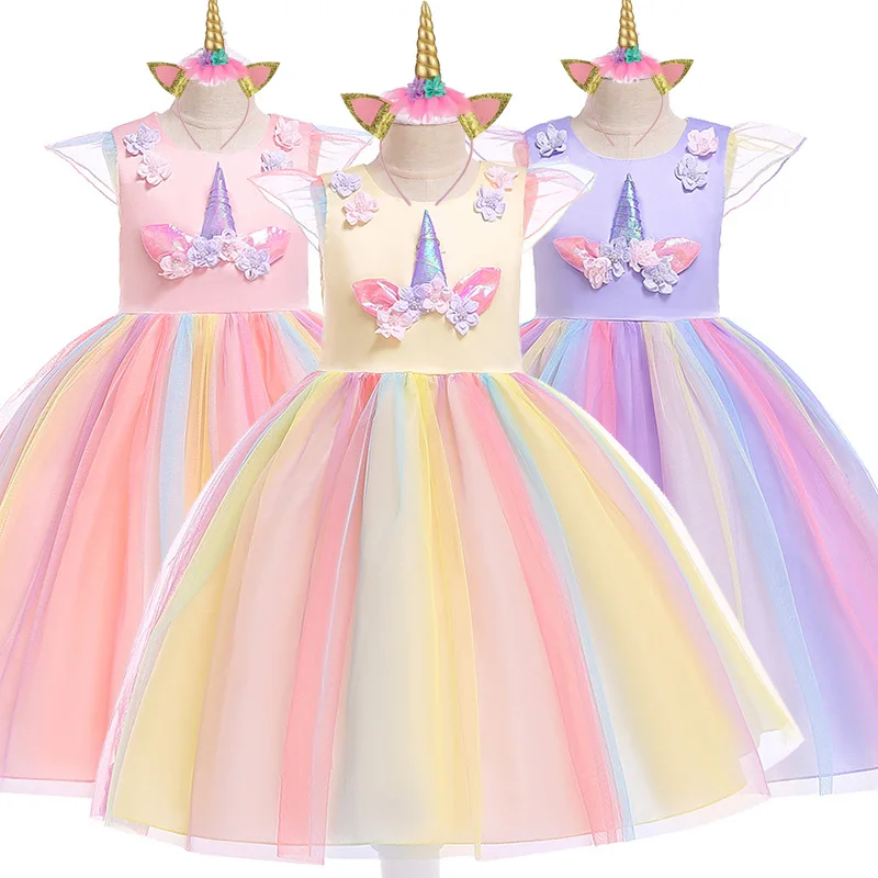 Baby Girls Unicorn Clothes Summer Flying Sleeve Dress +Headband Christmas Purim Halloween Costume for Kids Children's Day Gift
Baby Girls Unicorn Clothes Summer Flying Sleeve Dress +Headband Christmas Purim Halloween Costume for Kids Children's Day Gift