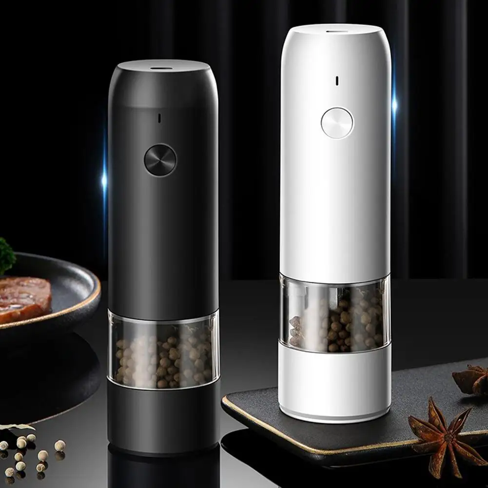 Stainless Steel Usb Electric Pepper Grinder Led Warm Color Lights 6 Adjustable Thickness One-button Control Kitchen Tool
Stainless Steel Usb Electric Pepper Grinder Led Warm Color Lights 6 Adjustable Thickness One-button Control Kitchen Tool