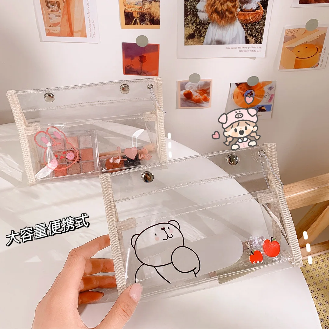 Cute Transparent PVC Waterproof Pencil Bag Student Kawaii Pencil Case School Office Supplies Stationery Organizer Large Capacity
Cute Transparent PVC Waterproof Pencil Bag Student Kawaii Pencil Case School Office Supplies Stationery Organizer Large Capacity