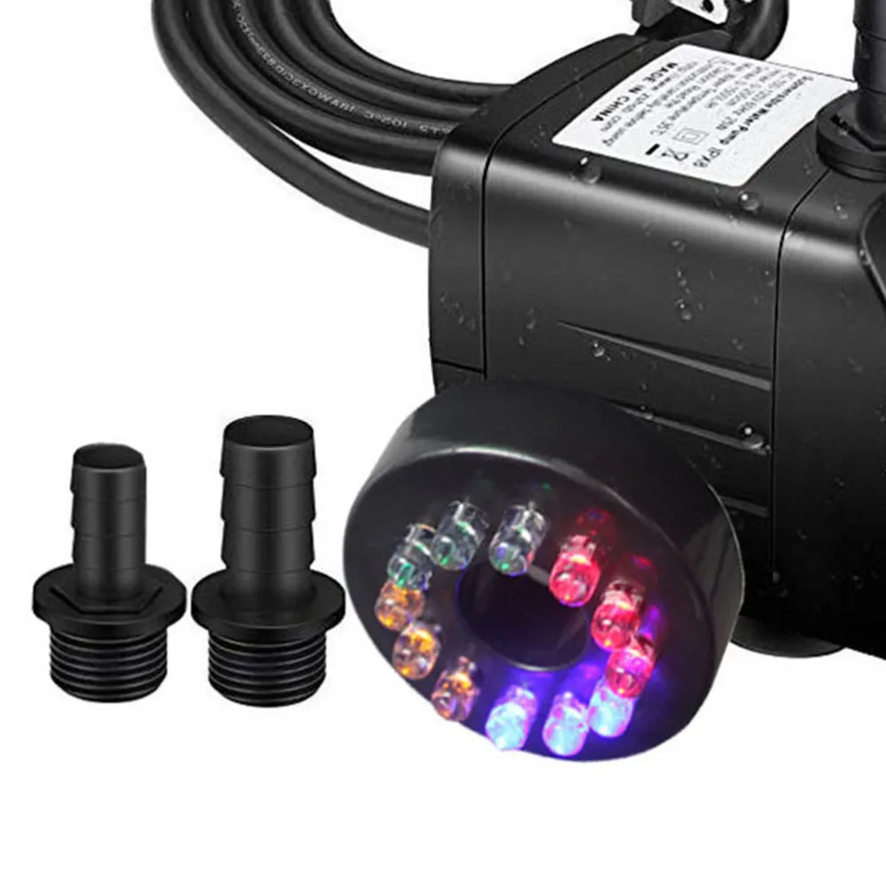 16W Aquarium Circulation Submersible Pump Fish Tank Mini Pump with 12 LED Light with US Plug Black
16W Aquarium Circulation Submersible Pump Fish Tank Mini Pump with 12 LED Light with US Plug Black