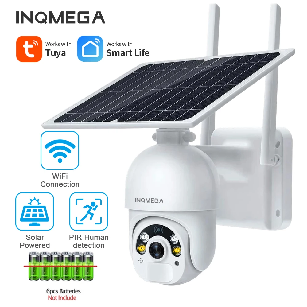 

INQMEGA TUYA 1080P Solar Security WiFi Camera PTZ IR Night Outdoor Camera Solar PIR Human Motion Detection Solar Surveillance