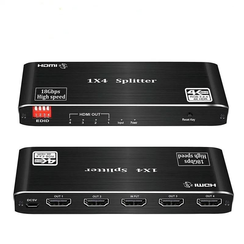 HDMI-совместимый сплиттер 1x4 2,0 сплиттер 4K видео аудио сплиттер Поддержка 3D HDR 4K 60 Гц сплиттер 1x4 для ноутбука
HDMI-совместимый сплиттер 1x4 2,0 сплиттер 4K видео аудио сплиттер Поддержка 3D HDR 4K 60 Гц сплиттер 1x4 для ноутбука
