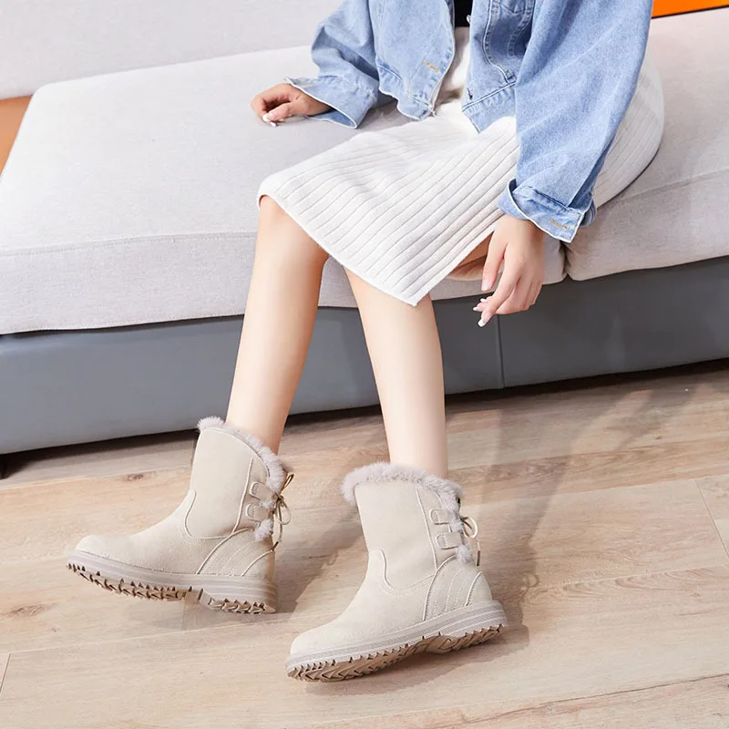 Swonco Ins Hot Sale Winter Platform Warm Shoes Women Genuine Leather Snow Boots Female Casual Sneakers Plush Fur Ankle Boots
Swonco Ins Hot Sale Winter Platform Warm Shoes Women Genuine Leather Snow Boots Female Casual Sneakers Plush Fur Ankle Boots