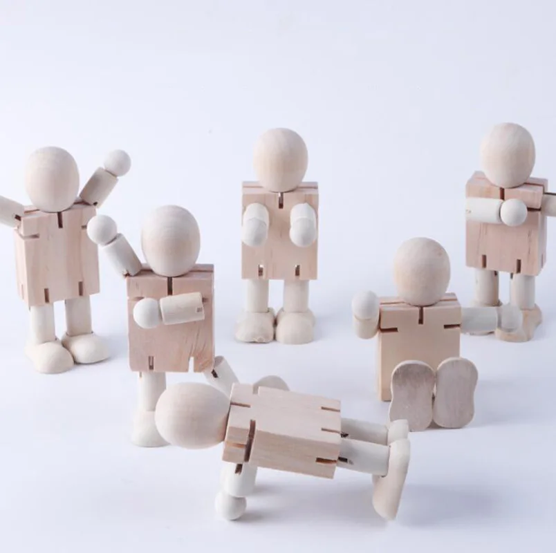 10PCS Unfinished Wooden Robot Crafts Painting Doodle DIY Movable Joint Small People For Decorative Photography Props Child Gift
10PCS Unfinished Wooden Robot Crafts Painting Doodle DIY Movable Joint Small People For Decorative Photography Props Child Gift