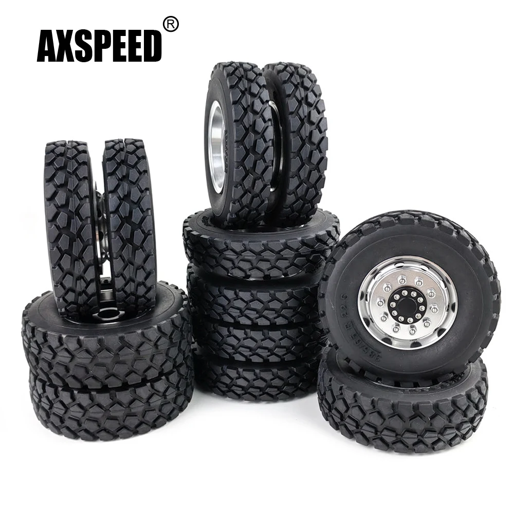 AXSPEED Front / Rear CNC Metal Alloy Wheel Rims Hubs + 22/30mm Rubber Tires for 1/14 Tamiya RC Trailer Tractor 8x8 Truck Parts
AXSPEED Front / Rear CNC Metal Alloy Wheel Rims Hubs + 22/30mm Rubber Tires for 1/14 Tamiya RC Trailer Tractor 8x8 Truck Parts