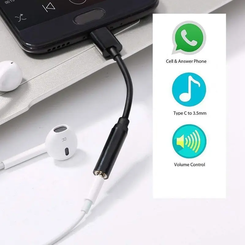 Кабель-адаптер с разъемом USB C на 3 5 мм для наушников/наушников разъем типа 1
