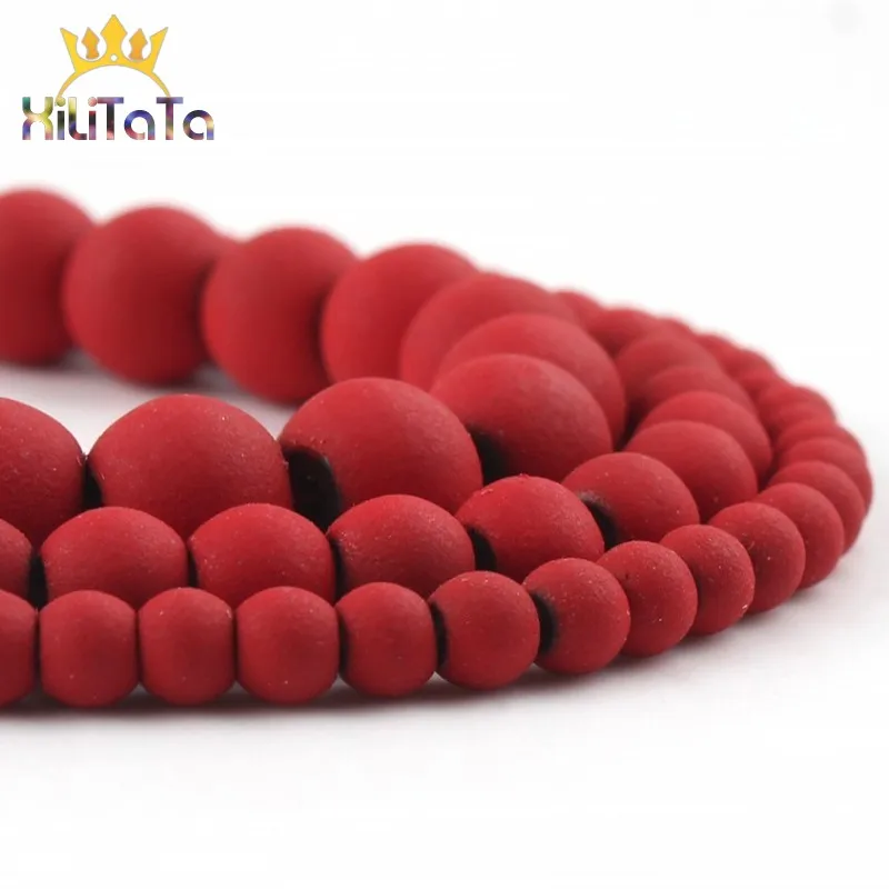 Natural Matte Stone Beads Red Rubber Hematite Round Loose Spacer Beads For Jewelry Making DIY Bracelet Accessories 15'' 4 6 8mm
Natural Matte Stone Beads Red Rubber Hematite Round Loose Spacer Beads For Jewelry Making DIY Bracelet Accessories 15'' 4 6 8mm