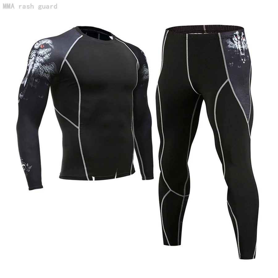 2-Piece Sports Suits Men's Fitness Second Skin Compression Shirts Long T-Shirts Gym Leggings Workout Running Set rashgarda MMA
2-Piece Sports Suits Men's Fitness Second Skin Compression Shirts Long T-Shirts Gym Leggings Workout Running Set rashgarda MMA
