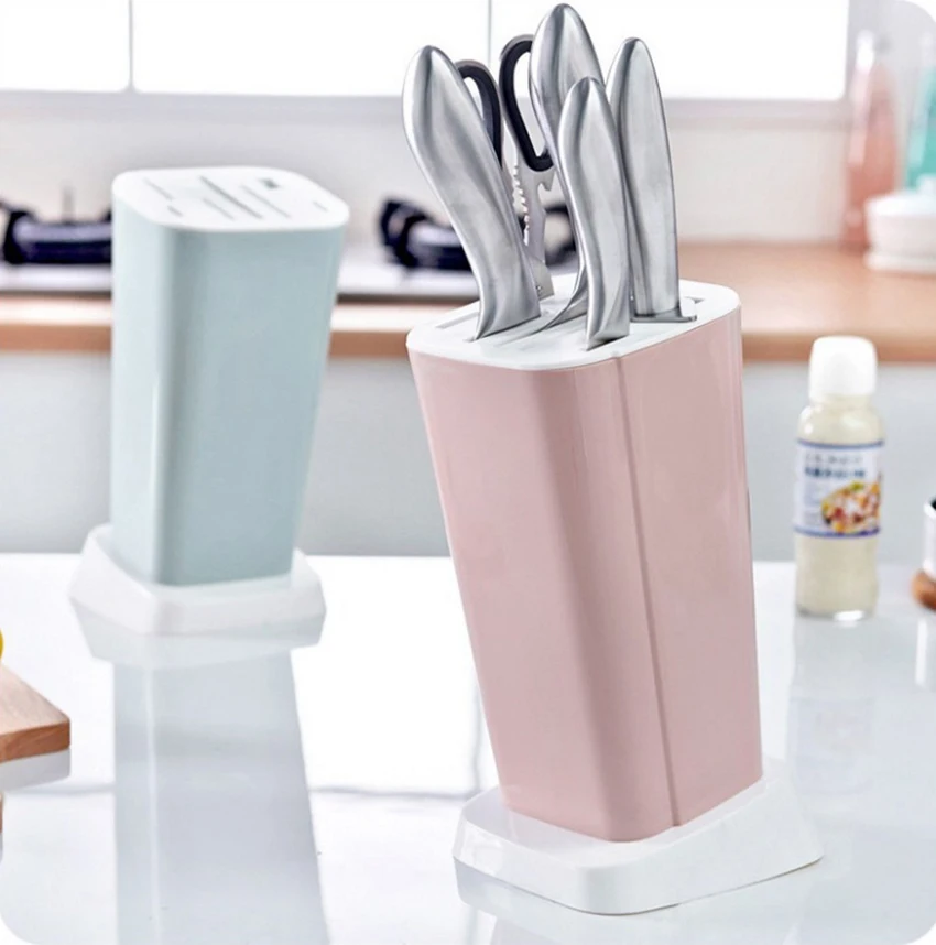 Plastic Knife Block with Slots for Scissors and Sharpening Rod - Knife Holder Drain for Safe, Space Saver Knives Storage
Plastic Knife Block with Slots for Scissors and Sharpening Rod - Knife Holder Drain for Safe, Space Saver Knives Storage