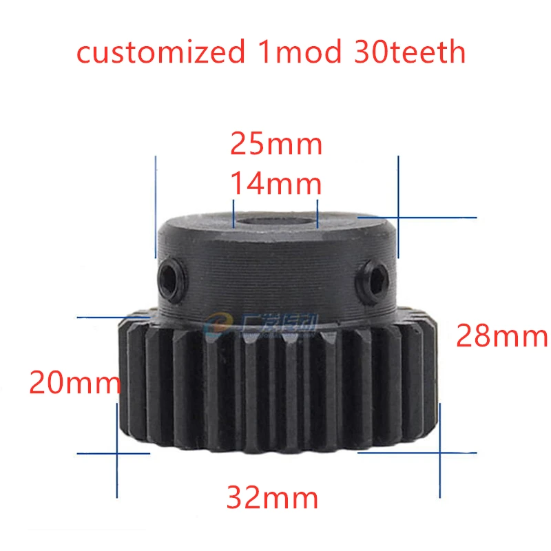 

10 шт. мод 1 м = 1 ЧПУ цилиндрическая Шестерня 31mod 30 зубьев 14 мм диаметр зубьев ширина 20 мм положительная Шестерня стальная зубчатая стойка Тран...