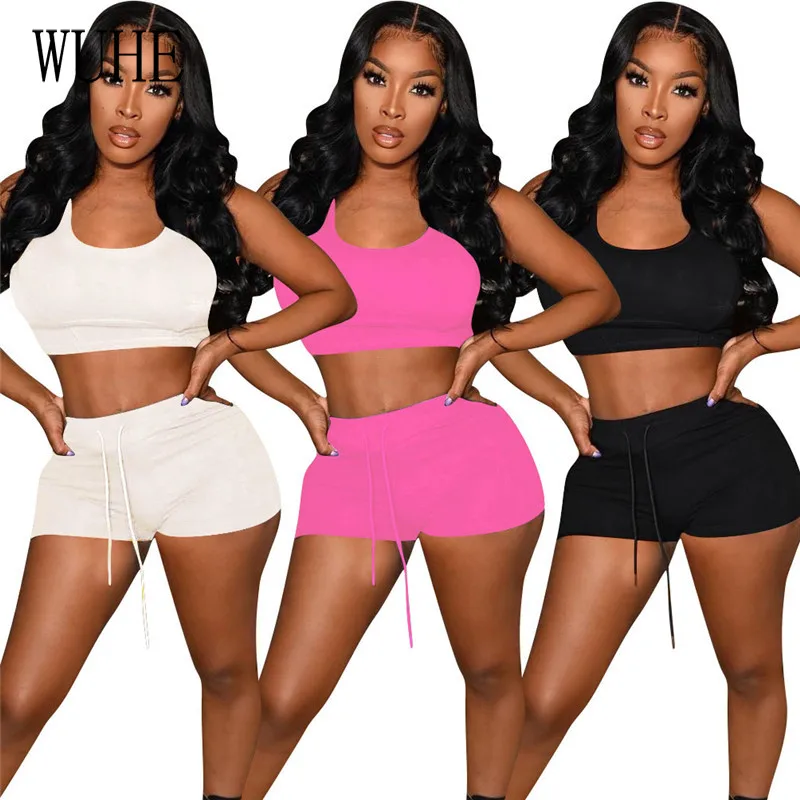 WUHE Casual Sports 2 Piece Suits V Neck Off Shoulder Sleeveless Tanks Top Drawstring Short Pants Fitness Summer Tracksuit Outfit
WUHE Casual Sports 2 Piece Suits V Neck Off Shoulder Sleeveless Tanks Top Drawstring Short Pants Fitness Summer Tracksuit Outfit